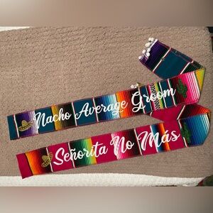 Mexican blanket style Bachelor / Bachelorette Sash for bride and groom to be